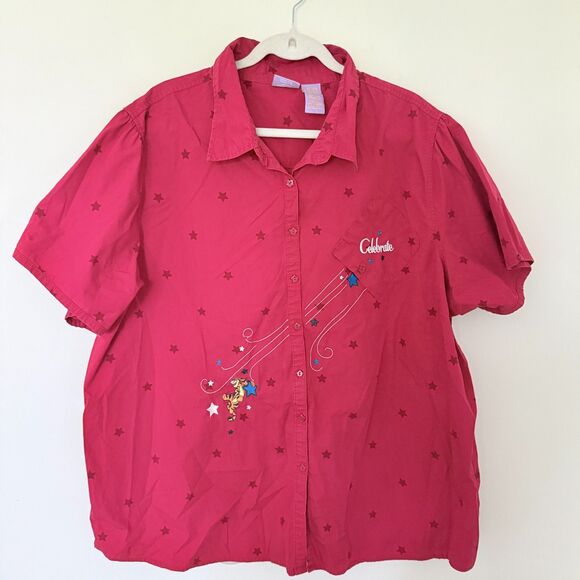 Vintage Disney Celebration Tigger Button Down Short Sleeve Shirt Plus Sz 26W/28W - Picture 1 of 8